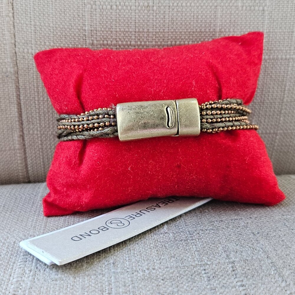 Treasure & Bond Girls Bracelet Brown Wrist Band Magnet Closure New $35 - Picture 3 of 16